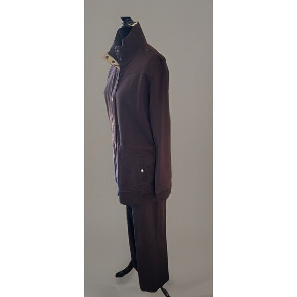Lauren Ralph Lauren 2 Pc Full Zip Jacket & Matching Pants Size M Brown - Picture 2 of 16